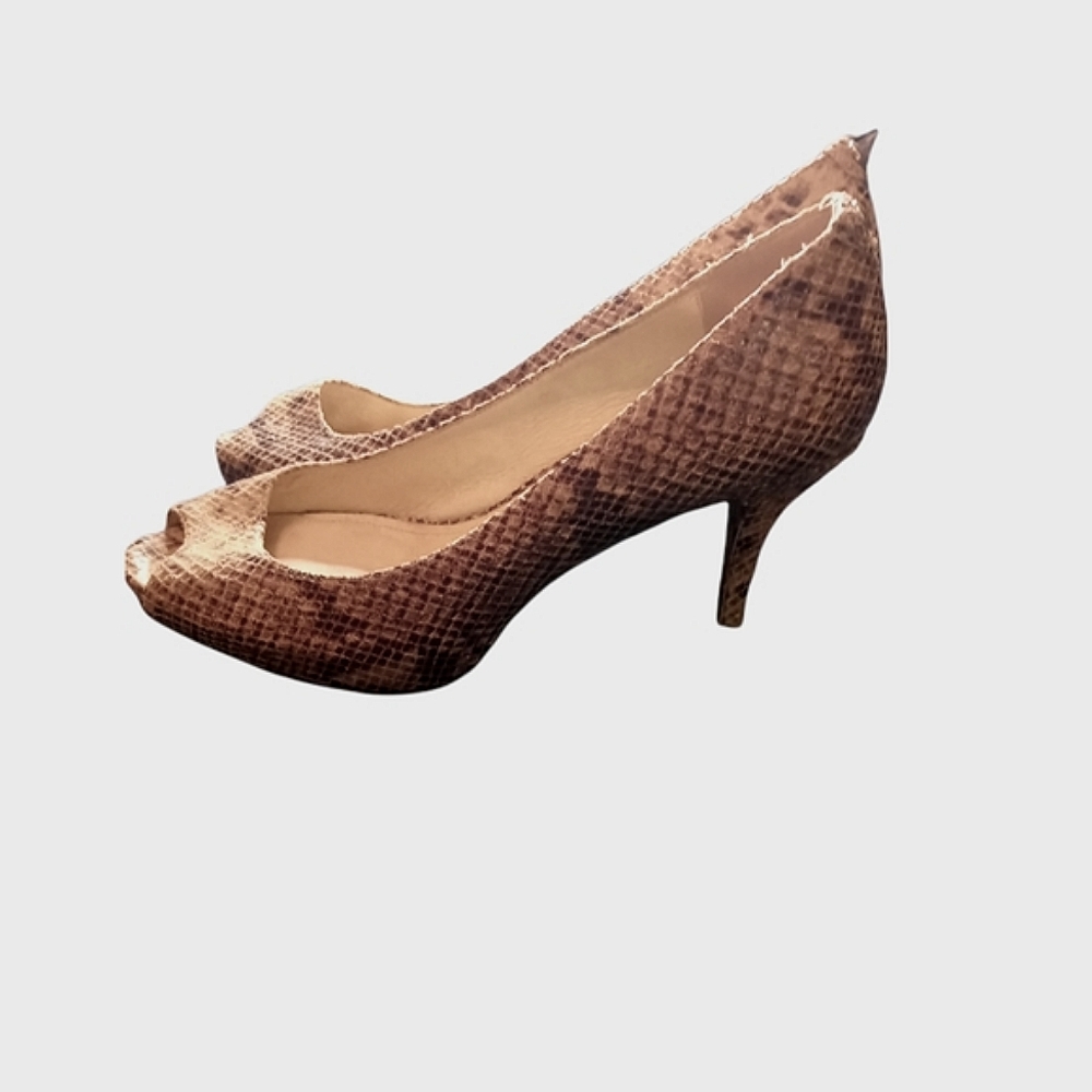 Michael Michael Kors Snake Print Open Toe Heels W… - image 4
